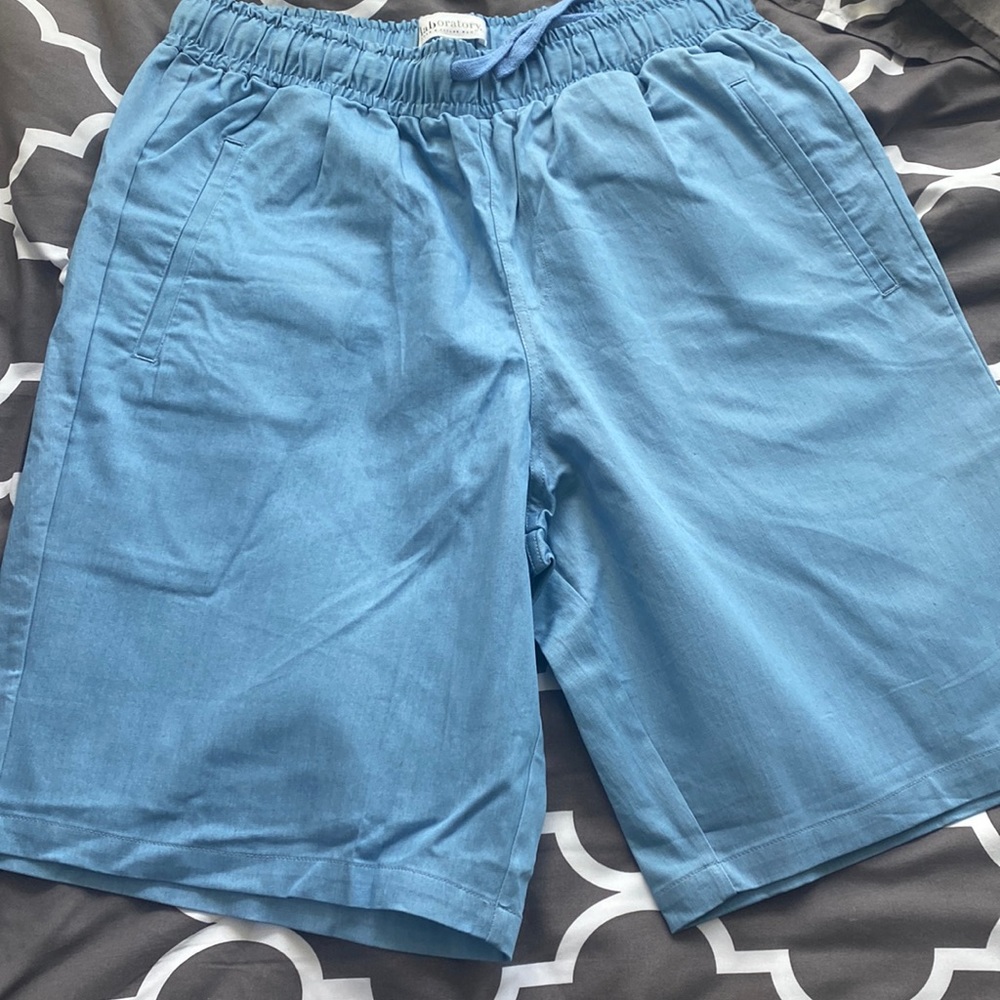 Blue drawstring shorts